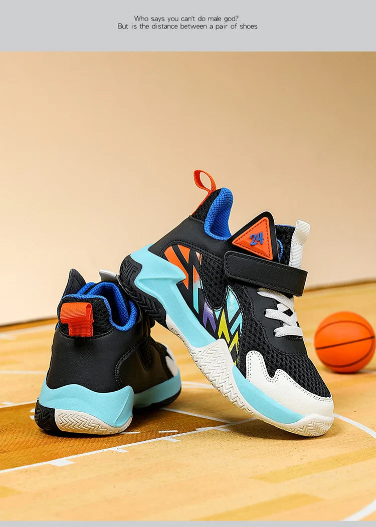Summer Breathable Children's Sports Shoes Outdoor Basketball Shoes Kids Non-slip Platform Casual Sneakers For Boys Trainers