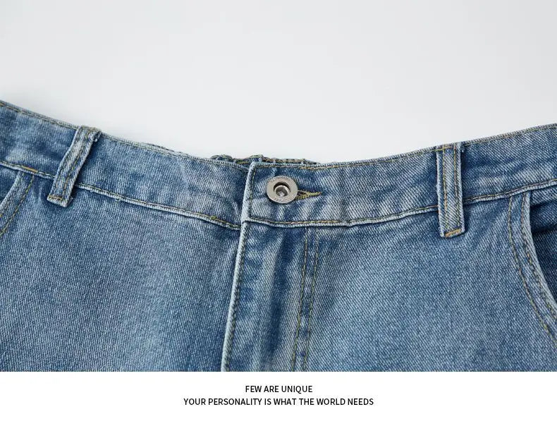 Retro Denim Pants Men's Jeans Loose Straight Casual Trousers Vintage Jeans Y2k Clothes Men's Pants Baggy Jeans Man  Four Seasons