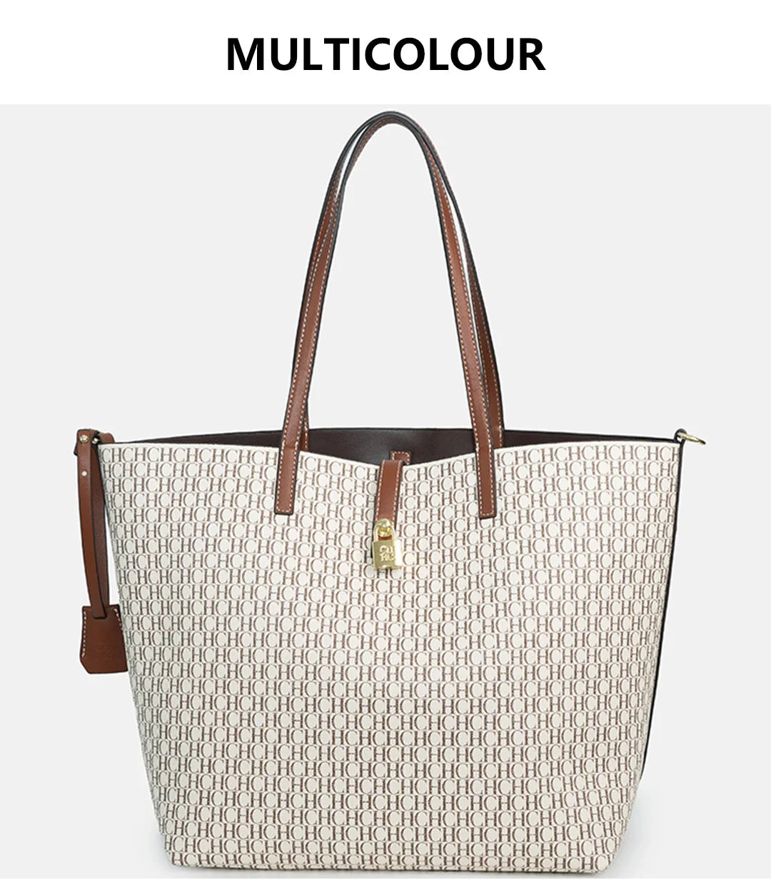 CH Elegante Luxo Leve Prática Com Bolsas Cor Pura Simples Grande Capacidade Casual Resistente Marca Bolsa Feminina Bolsa de Ombro
