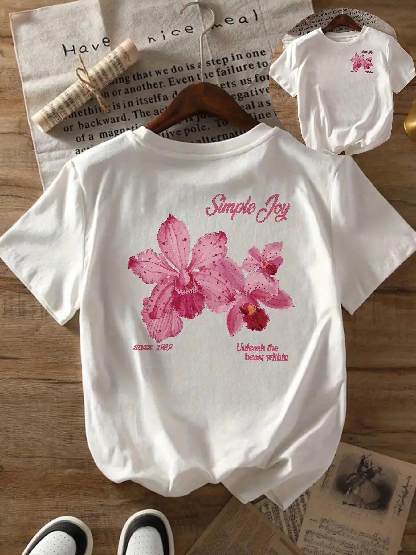 Summer Beautiful Flowers Prints T-Shirts Womens Cotton Oversized T Shirts Basic O-Neck Short Sleeve Tops Casual Woman Clothes