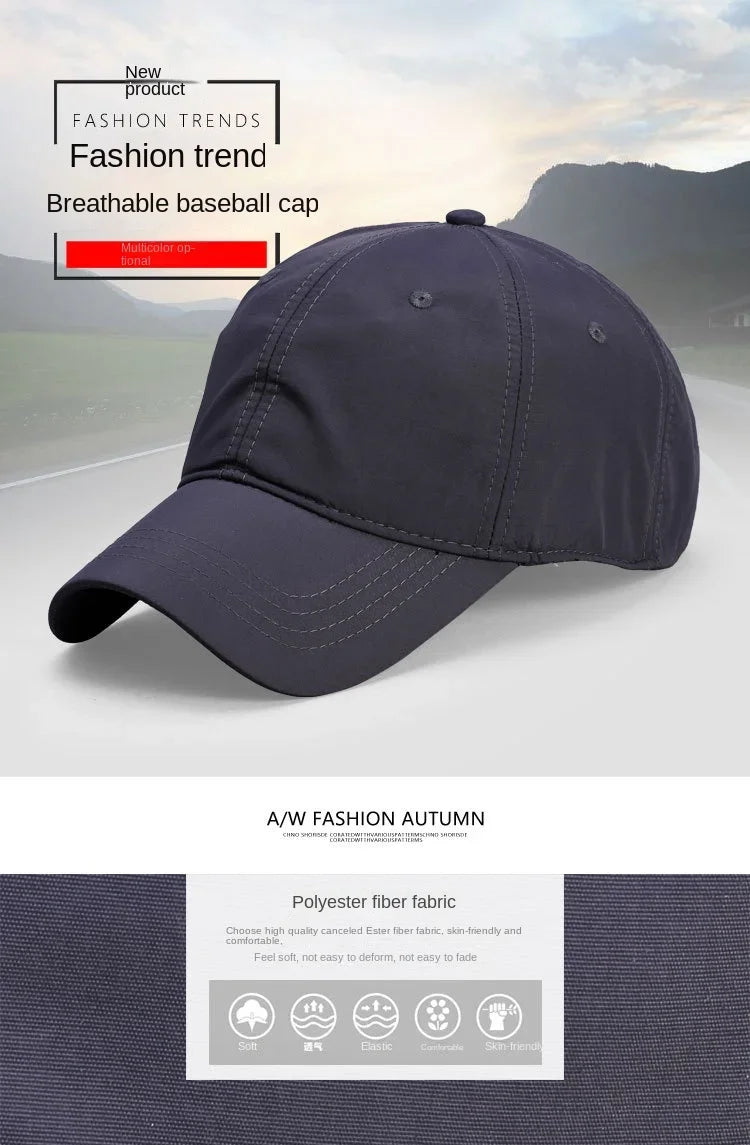 Big Size Summer Quick Drying Baseball Cap Man Breathable Large Plus Head Size Sun Hats Male Outdoor Sport Visor Cap Gorros