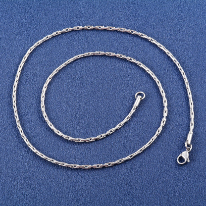 Thin Necklace Cable Chain on the Neck 316L Stainless Steel for Women Men's Silver Color Choker Waterproof Jewelry Accessories