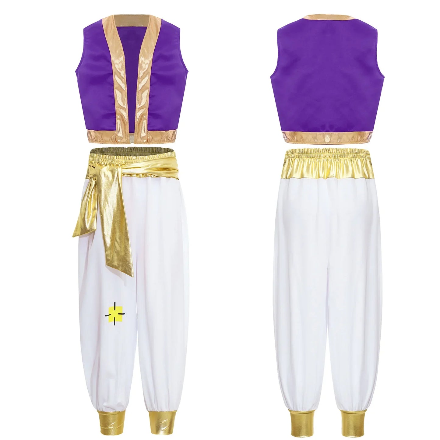 Boys Arabian Costume Arabian Prince Cosplay Dress Up Vest Waistcoat Harem Pants Suit for Halloween Carnival Stage Performance