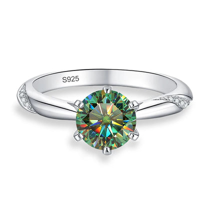 0.5ct 1ct 2ct Blue Pink Grey Moissanite Rings Gifts for Women 925 Sterling Silver Wedding Band Women's Ring Woman Rings