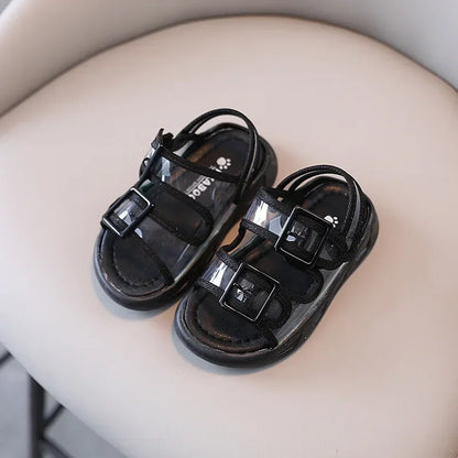 Clear Upper Children Sports Shoes Flat Sandals 2026 Summer Canvas Baby Boy Sandals Breathable Toddler Girls Shoes Kids I04224