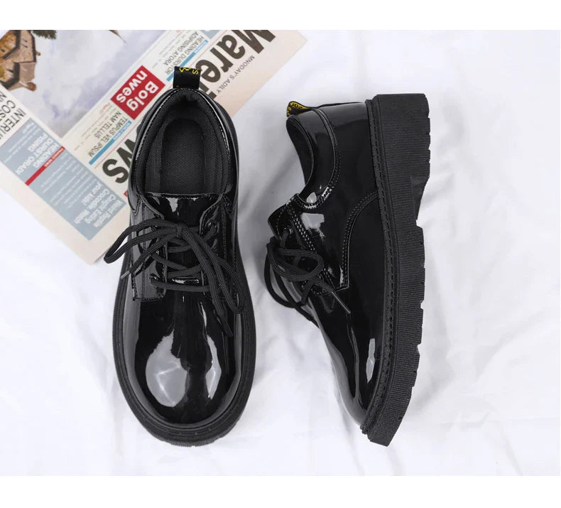 2024 Spring Autumn New Designer Men's Dress Shoes Fashion Business Formal Bright Face Patent Leather Black Derby Shoes for Men