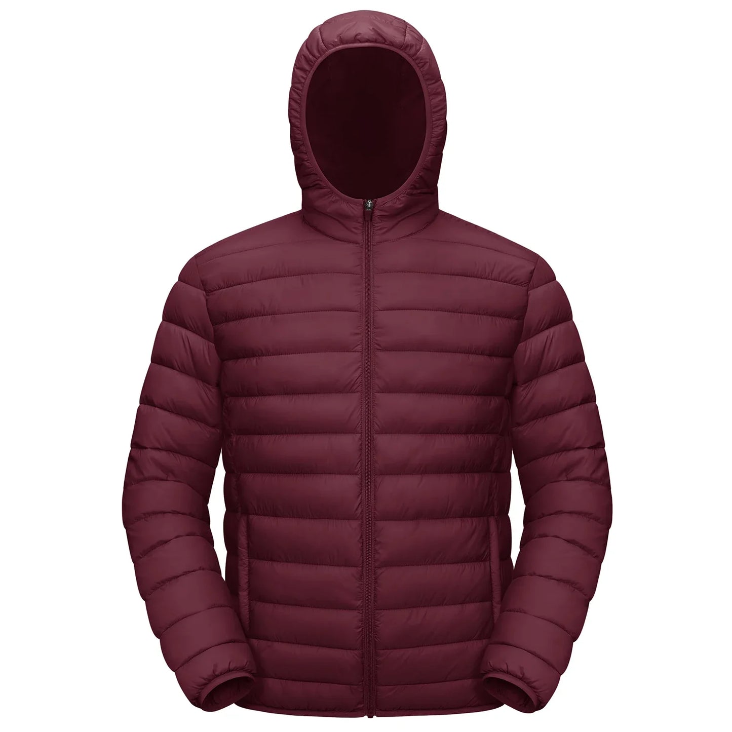 Lightweight Puffer Jackets Mens Water-Repellent Hooded Quilted Jacket Insulated Jacket Padded Coat Male Windbreaker