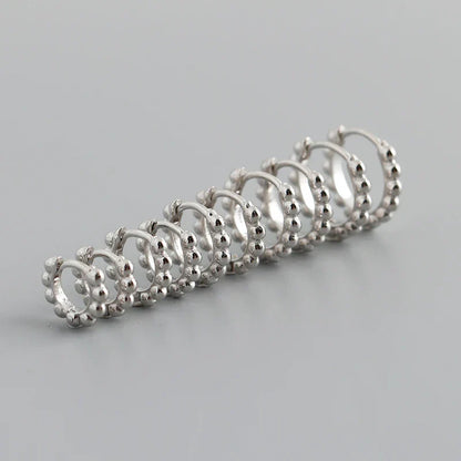 925 Sterling Silver Simple Fashion Glossy Beads Gold Huggies Hoop Earrings for Women Gothic Piercing Jewelry Accessories