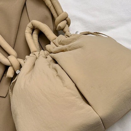 Fashion Casual Large Capacity Puffer Tote Bag Designer Padded Nylon Women Shoulder Bags Handbags Knotted Strap Crossbody Bags