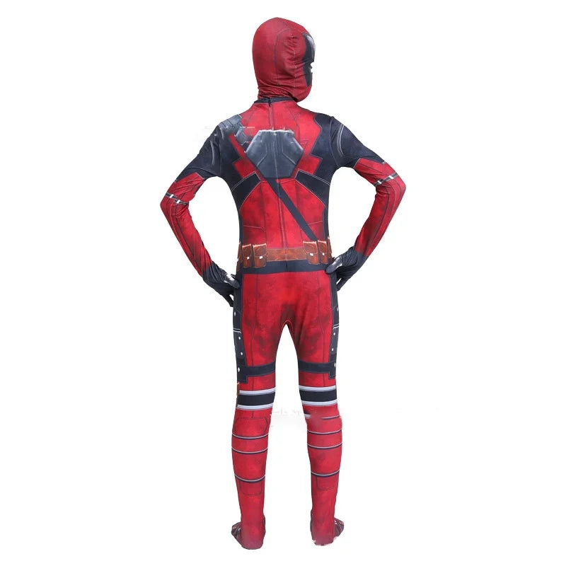 Deadpool Costume Kids Movie Superhero Deadpool Child Costume Adult Deadpool Cosplay Jumpsuit Sword Set Boys Halloween Gifts