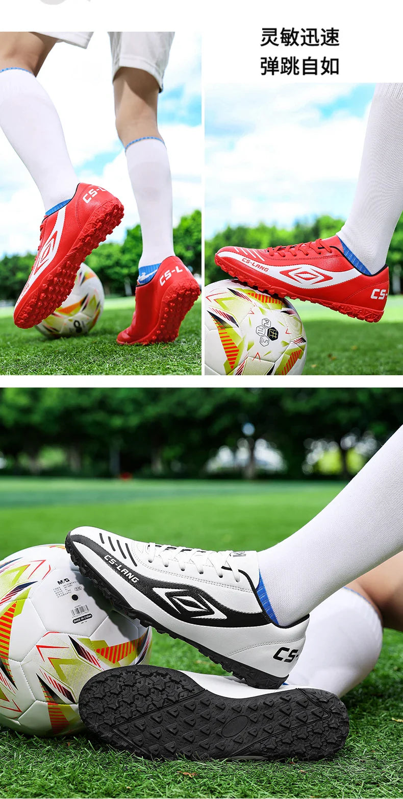 New Men Football Boots Breathable Professional Soccer Shoes Turf Outdoor Non-slip Long Spikes Adult Ultralight Training Futsal