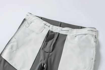 Men's Ice Silk Trousers High Stretch Micro-Grid Straight Leg Pants Business Casual Breathable YKK Zip Quick Dry Slacks 2026