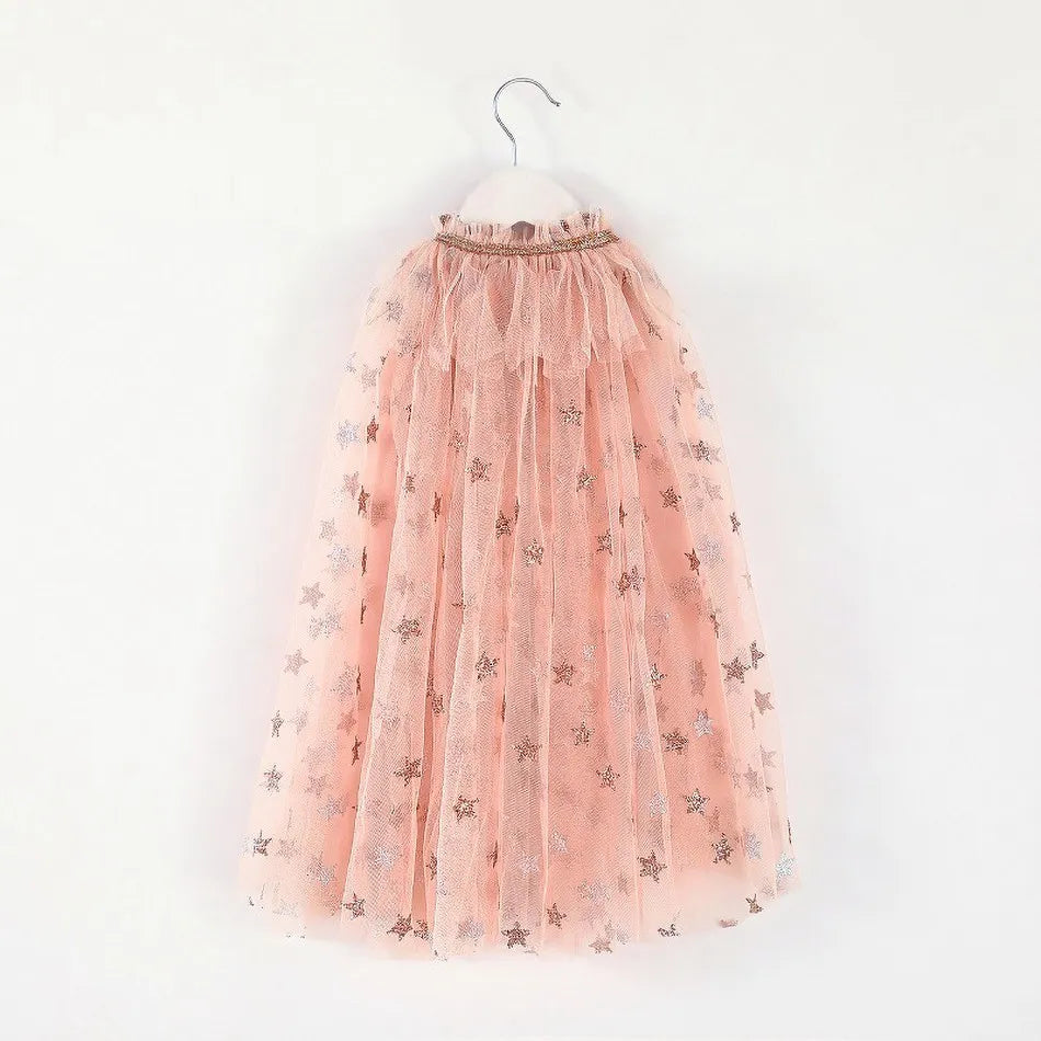 2026 Baby Girls Sequin Shawl Child Xmas Birthday Party Cape Halloween Cosplay Costume Kids Princess Cloak Clothes Christmas Gift