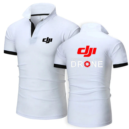 Professional Pilot Drone 2024 Men's New Summer Print Fashion Polo Shirts Comfort Short Sleeves Harajuku Casual Sport Top
