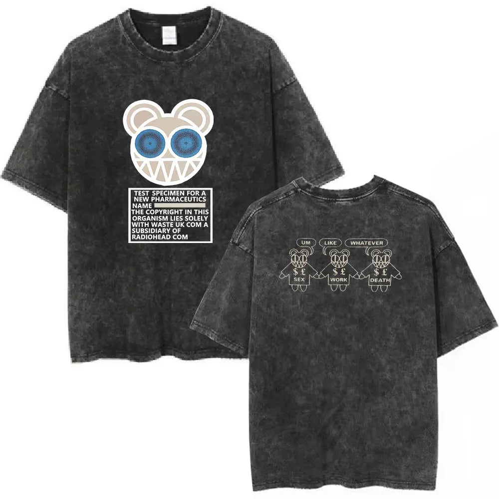 Rock Band Washed Cotton T Shirt Men Women Hip Hop Music Tee Fashion Short Sleeve Tshirt Summer Oversized T-shirts Tops
