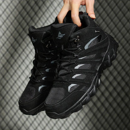 New Men High Quality Leather Boots Fishing Hunting Sneakers Desert Combat Men's Boots Outdoor Hiking Shoes Ankle Boots Work Safe