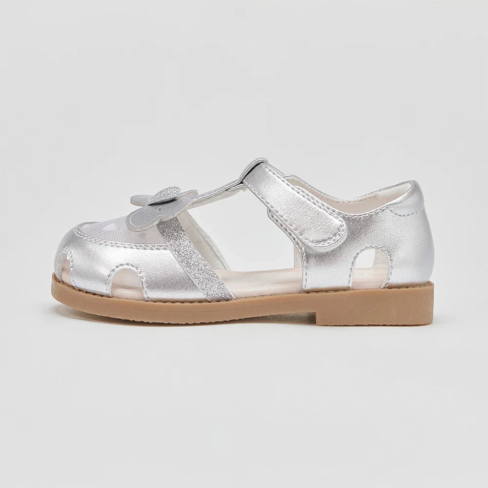 Girls Silvery Sandals Summer Children Shoes Mesh Fashion Princess Cool Breathable Sweet Party Casual Sandal DB2261255