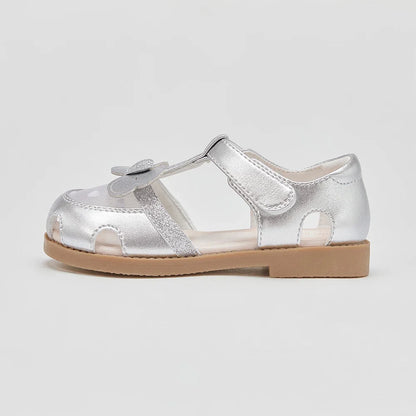 Girls Silvery Sandals Summer Children Shoes Mesh Fashion Princess Cool Breathable Sweet Party Casual Sandal DB2261255