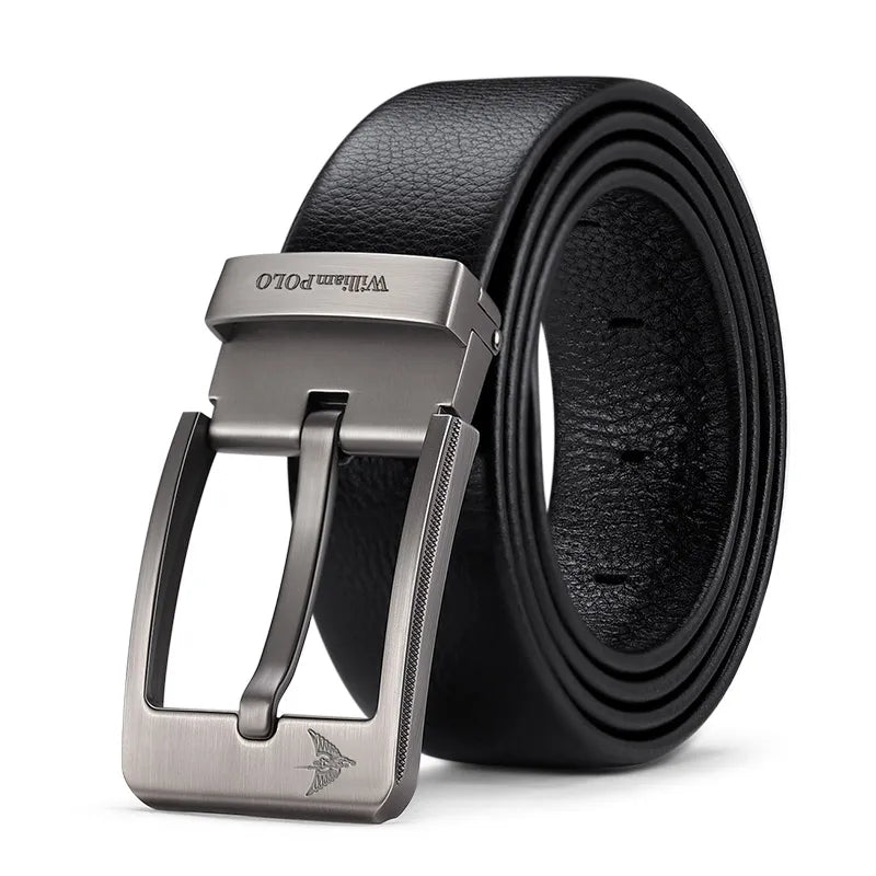 Men's leather casual belt, fashionable needle buckle business belt, personalized denim belt