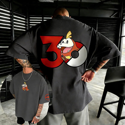 30th Anniversary Fueeco Co Cotton T-shirt Summer New Men's and Women's Loose Casual Hip Hop Trendy Short Sleeve Top
