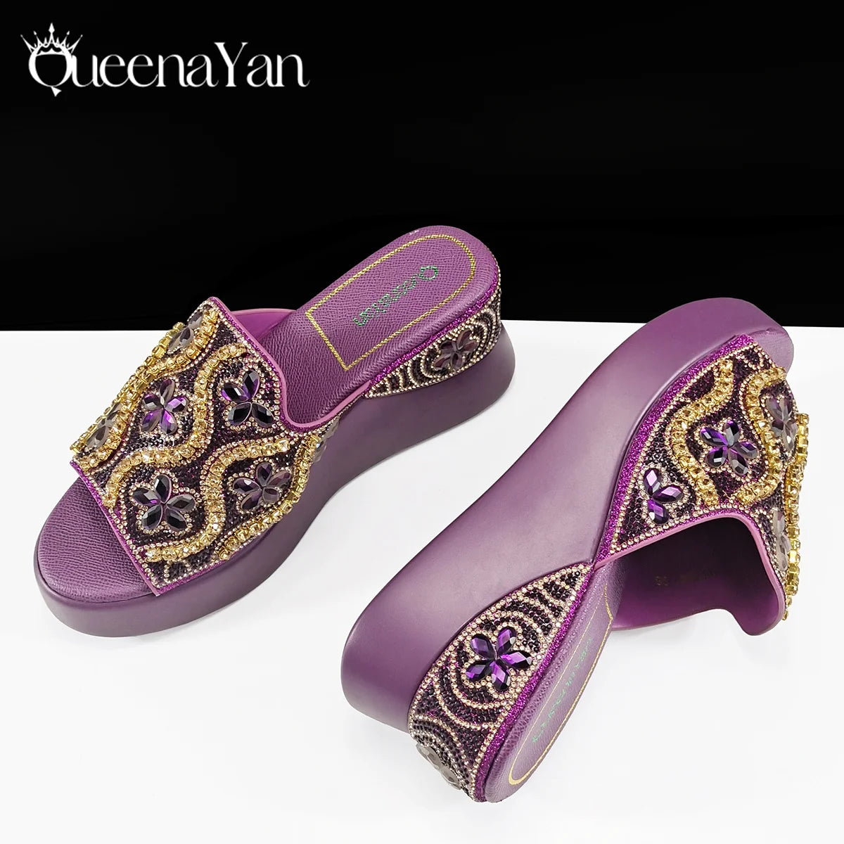 Popularity Open Toe Luxury Fashion Women High Heels Shoes and Bags Set With Rhinestone for Wedding Party Elegant