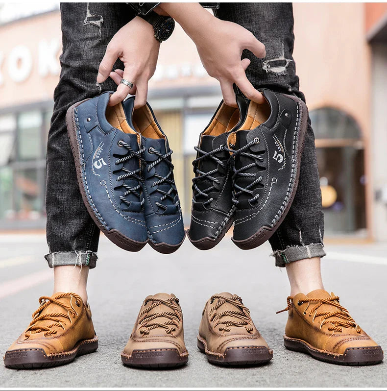 Men Leather Casual Shoes Outdoor Comfortable High Quality Fashion Soft Homme Classic Ankle Non-slip Flats Moccasin Trend
