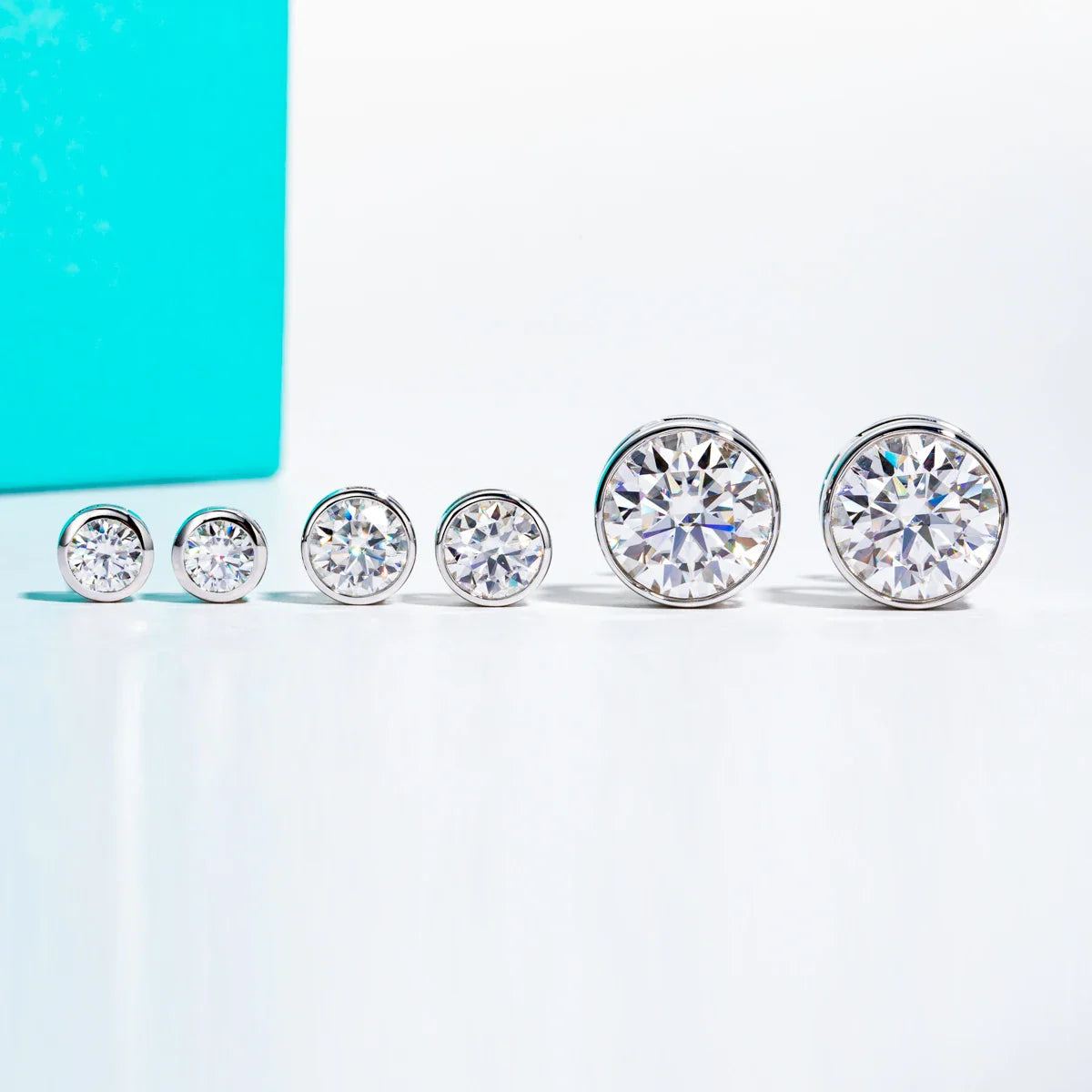 1ct 2ct Total D Color Round Moissanite 18K Gold Plated Stud Earrings Stud Earrings  For Woman