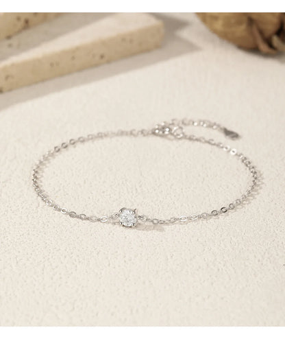 D Color Moissanite Bracelet 925 Sterling Silver Classic Minimalist Daily Link Chain Bracelet For Women Fine Jewelry