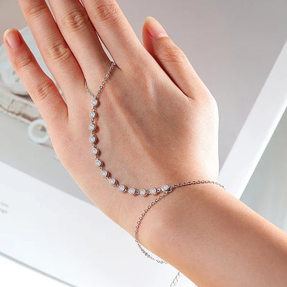 14-21CM Adjustable All Real Moissanite Bracelets for Women Girls Sparkling Chain Lab Diamond GRA Pure S925 Silver Jewelry