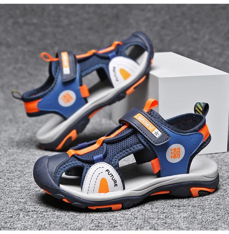 Children's Summer Sandals Comfortable Flat Non-Slip Outdoor Sports Casual Breathable Walking Shoes for Kids Boys Girls