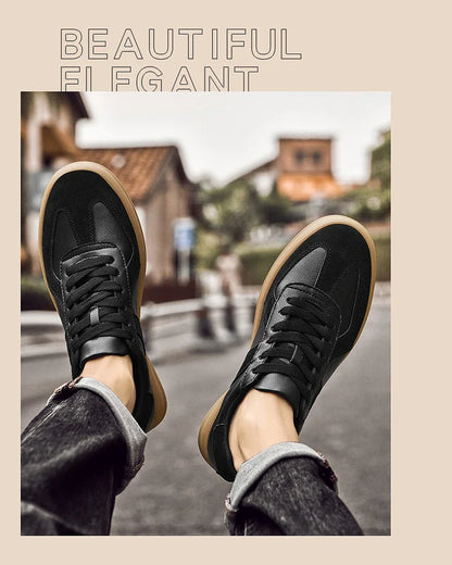 Invisible Height-Increasing Shoes 8cm German Training Shoes for Men, Summer Breathable Casual Sneakers, Genuine Leather Retro Versatile Forrest Gump Shoes 6cm