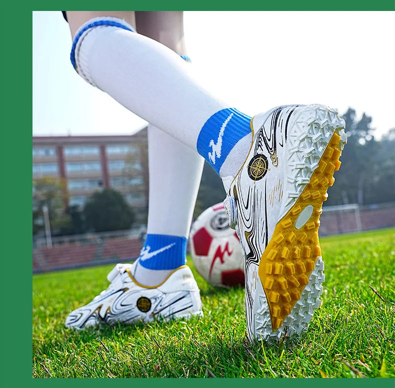 Kids Soccer Cleats Football Shoes Non Slip Breathable Lightweight Training Sneakers Boys Girls Children Football Match Boots