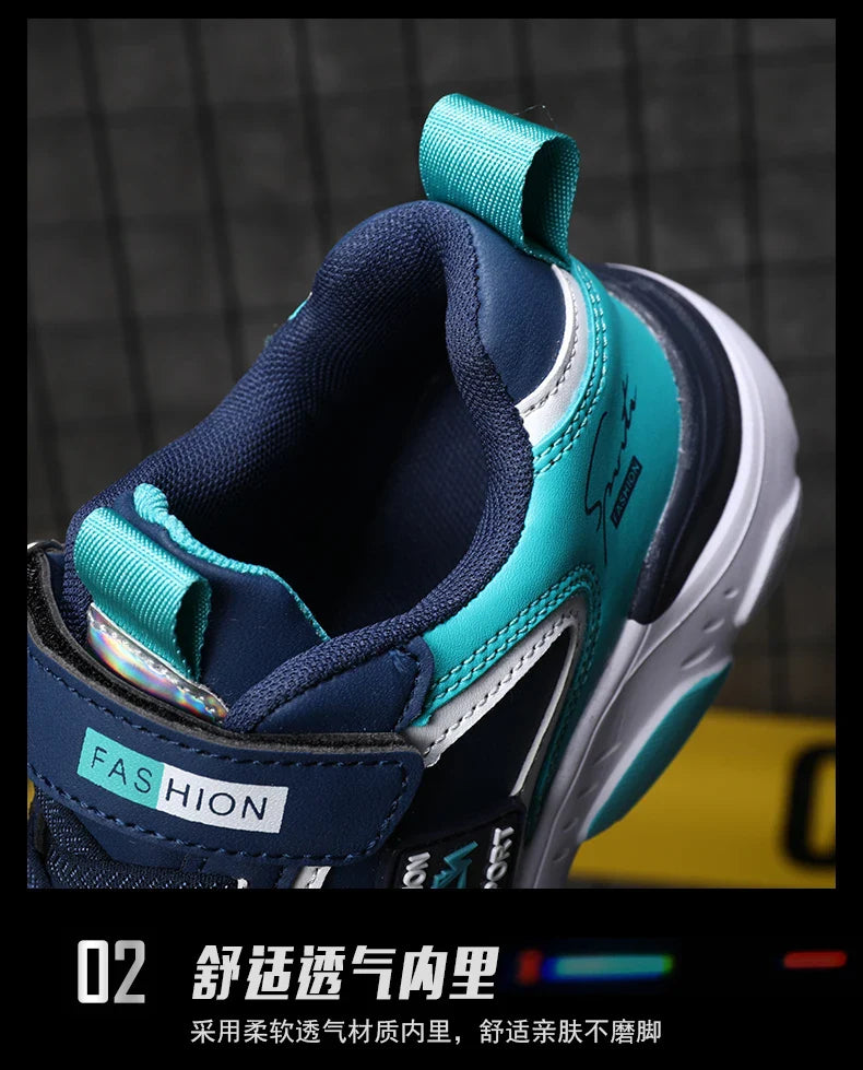 Children Running Shoes Boys Girls Basketball Sneakers Kids Shoes Leather Outdoor Comfortable Sports Tennis Shoes School Students