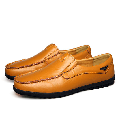 Sapatos Casuais Masculinos de Couro Genuíno Marca Italiana Macia Mocassins Respiráveis Slip-on Pretos para Dirigir Tamanhos Grandes 37-47