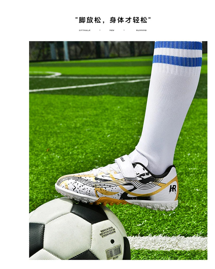 Soccer Shoes with Rubber Soles for Kids, Multicolor FG & TF Training Styles