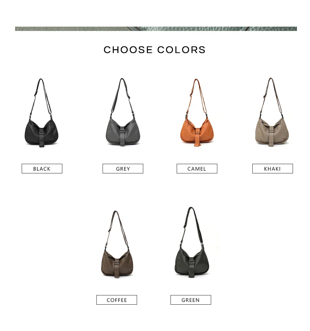 Women Design Style Genuine Leather Shoulder Bag Multi Pockets Casual Daily Slouchy Preppy Chic Handbag Messenger Satchel Purse