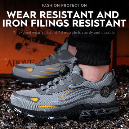 Men's Safety Shoes Air Cushion Protection Safety Boots Fashionable Casual Shoes Breathable Odor Protection Men's Work Shoes