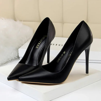Plus Size 34-43 Woman Classic Concise 7.5cm 10.5cm High Heels Lady Elegant Colorful Pumps Scarpins Yellow Mid Low Heels Shoes