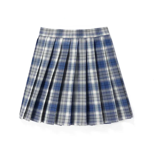 Summer Women High Waist Pleated Plaid Skirts Mini Tennis Skirt Harajuku JK Japanese School Uniform Short A-Line Mini Skirt Girl