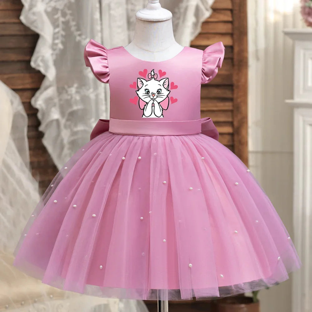 Toddler Girl Red Princess Dress Baby Girl 1st Birthday Party Tutu Gown Backless Bow Beading Xmas Costume