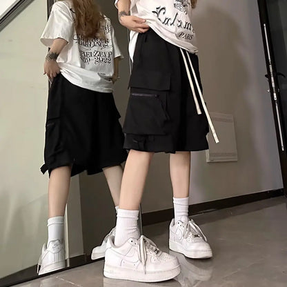 Europeans American Style Plus Size Cargo Pants High Street Hip-hop Women's Shorts Summer New Casual All-match Five-pointed Pants