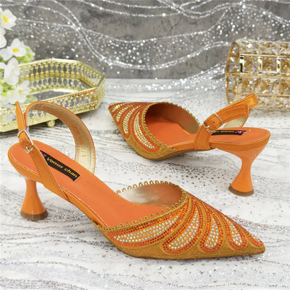 High Quality African Wedding Shoes Summer Sandals for Wedding 2025 Sexy Pumps Rhinestone Fashion Women Wedding Shoes