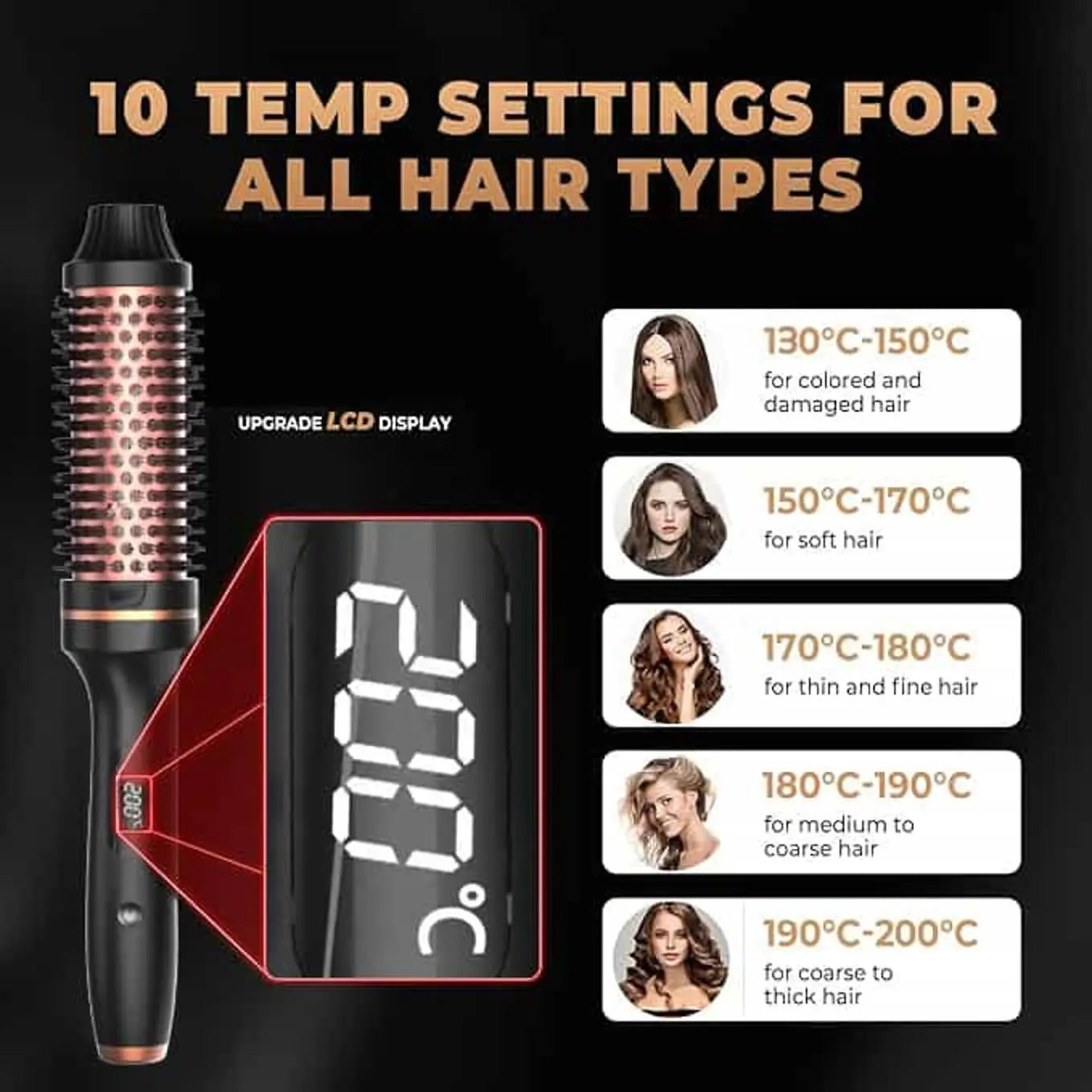 Thermal Brush Styling Comb Electric Fast Heating Anti Scald 3 in 1 Straightener Heated Brush Professional Hair Styling Brush