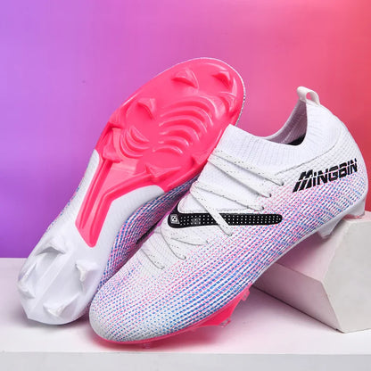 Turf Soccer Cleats Professional Men Football Boots Breathable Mesh Youth Soccer Shoes Anti Skid Male Sneakers Society Chuteira