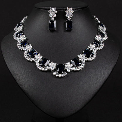 Classic Water Drop Zircon Necklace for Women - Emerald, Elegant, Luxurious Accessory, Bridal Gift, Clothing Accessory for Women