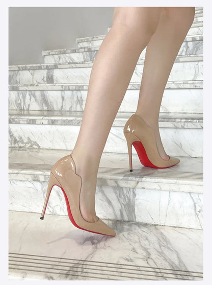 Sapatos Femininos de Salto Alto Fino, Bico Fino, Salto Agulha, Modelo Francês, para Balada Europeia e Americana, Cor Preta, para Dançar, Calçados Femininos