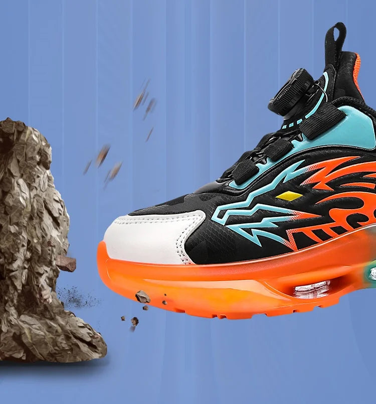 Boys leather lightweight winter sports shoes children's basketball running shoes spring and autumn new rubber soles