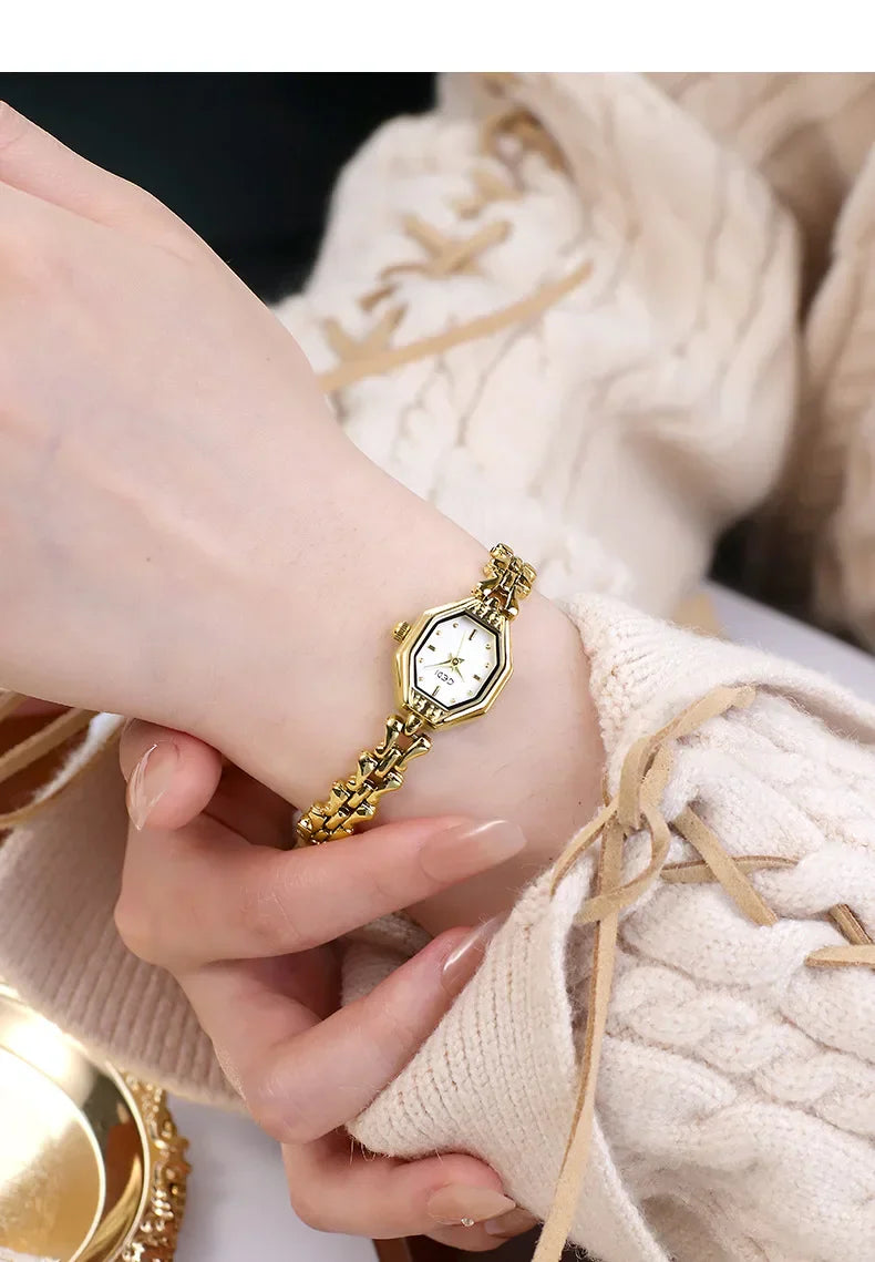 Ladies Watches are Exquisite Light Luxury Retro Metal Bracelets high-end Waterproof Women Fashion Quartz Wristwatches