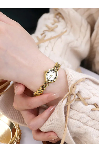 Ladies Watches are Exquisite Light Luxury Retro Metal Bracelets high-end Waterproof Women Fashion Quartz Wristwatches