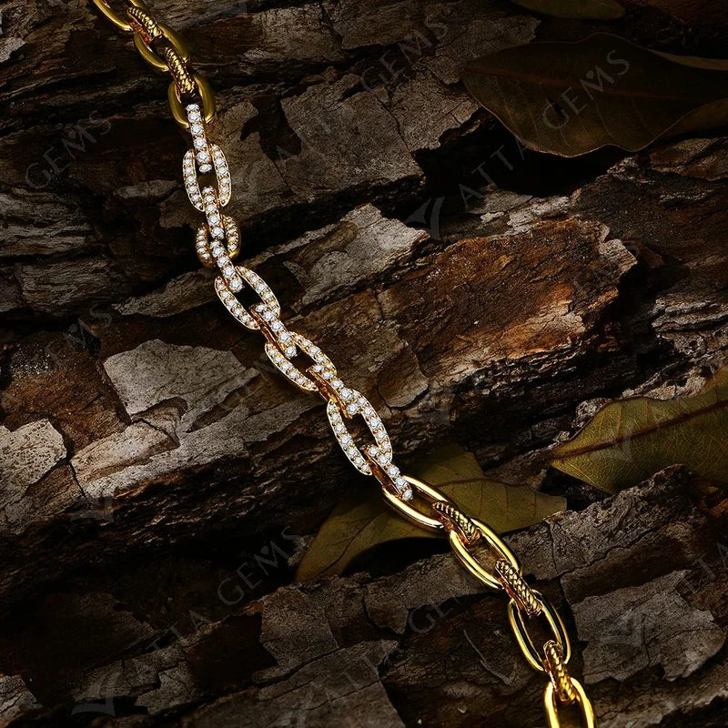 Luxurly Moissanite Diamond Bracelet for Women s925 Sterling Silver Yellow Gold Color Birthday Jewelry Gift Fine Jewelry